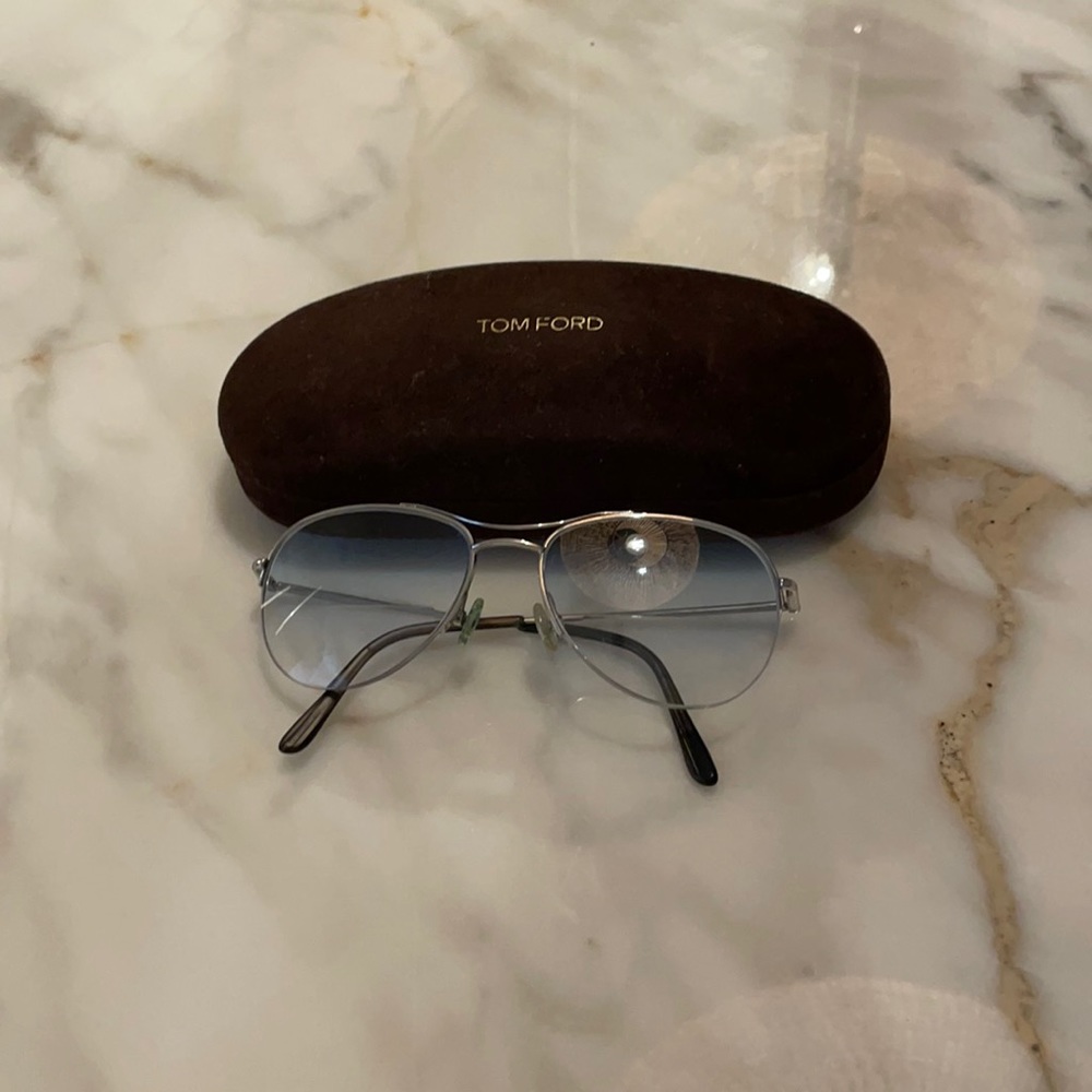 Tom Ford Eyeglasses/Sunglasses Rimless Aviators - needs lenses ($15.00)